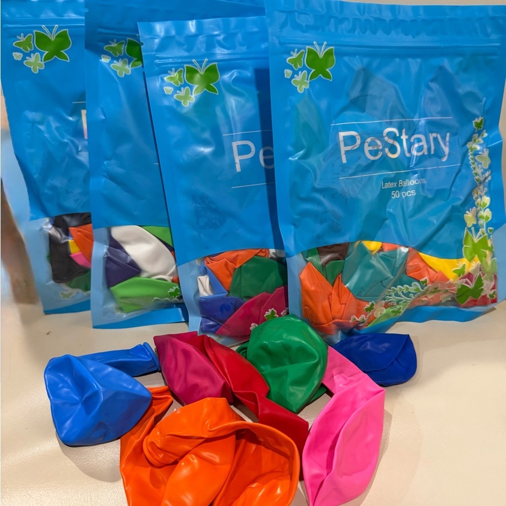 200 Colorful Latex Balloons - Multicolor Pack New In Bags